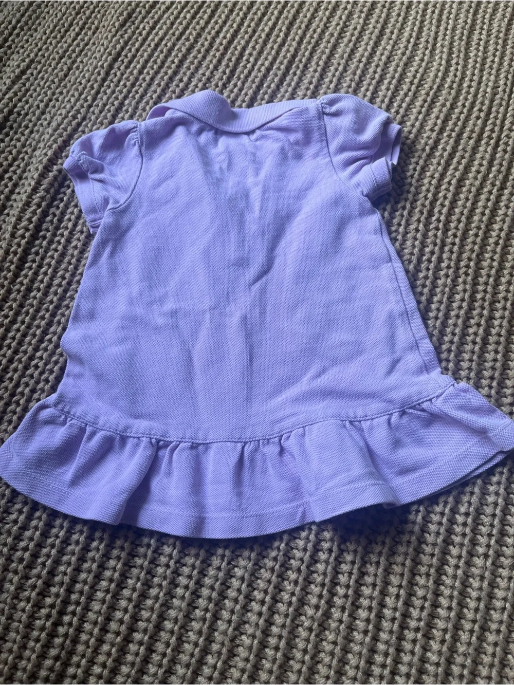Ralph Lauren Lavender Ruffle Hem Polo Dress Top